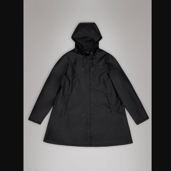RAINS A-Line Rain Jacket in Black XL - Picture 1 of 13